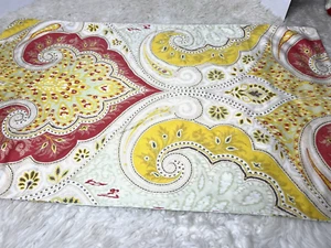 Ralph Lauren Paisley QUEEN Size Pillow Case Cover Yellow Pink Green Ivory Bed - Picture 1 of 7