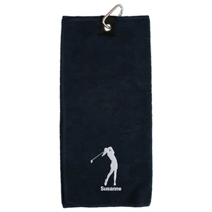 Toalla de golf para mujer personalizada - bordada con silueta y tu texto o nombre - Imagen 1 de 16