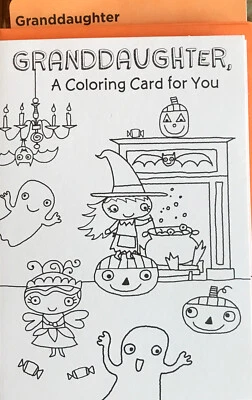 Hallmark Glittery Granddaughter (A Coloring Card) Halloween Greeting Card-New - Image 1 of 3