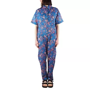 Isabel Marant Étoile Lindsie Women's Lightweight Blue Floral Cotton Jumpsuit - Picture 1 of 9
