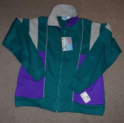 NUEVO CON ETIQUETAS De Colección Spalding Cremallera Sudadera Chaqueta de Pista Deadstock Nuevo de Lote Antiguo para Hombres Foto 1 de 4