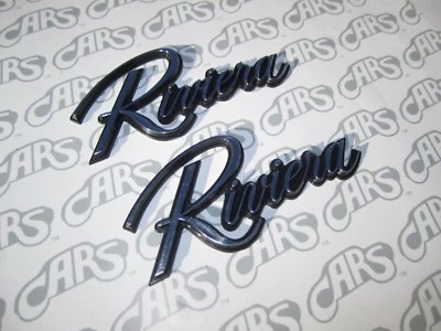 1979-1985 Buick Riviera Chrome Monograms | Scripts | OEM #1261160 | Pair - Image 1 of 4