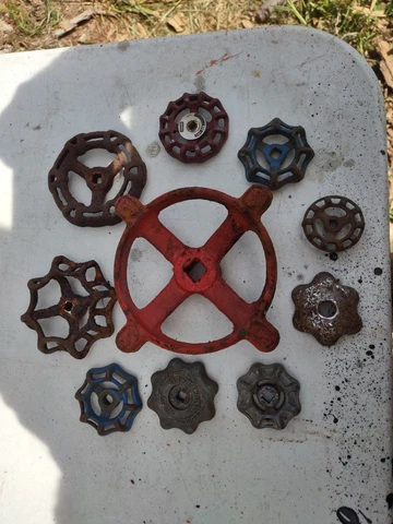 Lot of 10 Vintage Water Faucet Knobs Handles Spicket Industrial Steam Punk Cover