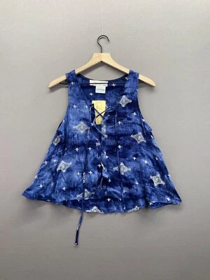 Vintage Havana Womens Blue Tank Top Diamond Pattern NWT Size Small " - Image 1 of 4