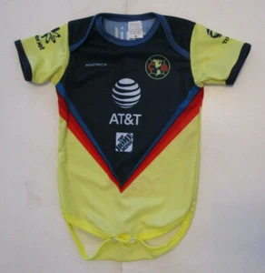 Baby's America One-piece Romper, New Navy Yellow Soccer Mameluco 6-12 Months - Picture 1 of 3