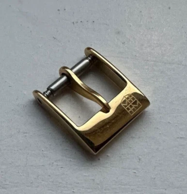 1x Frederique Constant Hebilla de cierre de pasador de acero chapado en oro amarillo para correa de 10 mm Foto 1 de 4