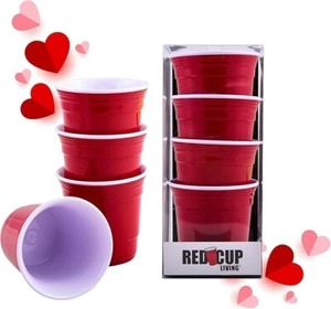 Red cup Living Set of 4 Red Valentine Shot Glasses 5 oz, 4760 - Picture 1 of 5