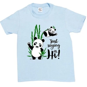 Camiseta 1Tee Niños Niños Just Saying Hi, Panda - Imagen 1 de 25