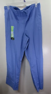 New Unisex Scrub Star Scrub Pants Size 3XL Blue Drawstring Waist Pockets - Picture 1 of 4