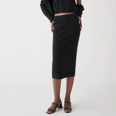 Saia midi J Crew nova com etiquetas $128 suéter tubo lápis preta | Tamanho XL - Imagem 1 de 4