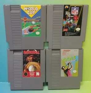 Nintendo NES Game Lot Tested Authentic Football Baseball Golf Soccer World Cup - Picture 1 of 1
