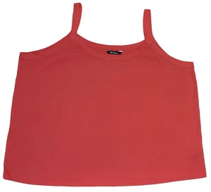 ULLA POPKEN Women's Size 28/30 Pullover Wide Strap Tank Top Solid Coral Red - Picture 1 of 12