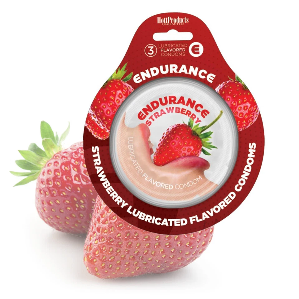 Endurance Flavored Condom Strawberry 3 Pack
