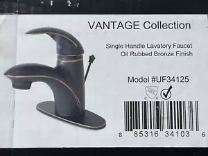 Ultra Rubinetti UF34125 Rubinetto lavabo a manico singolo con finitura bronzo strofinato con olio - Foto 1 di 11