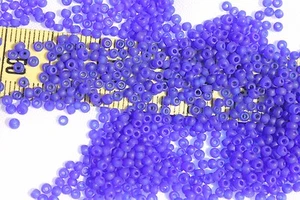 12/0 Vin. Venetian Glass Seed Beads Tr Cobalt Matte Crafts Jewelry Making/1oz - Picture 1 of 1