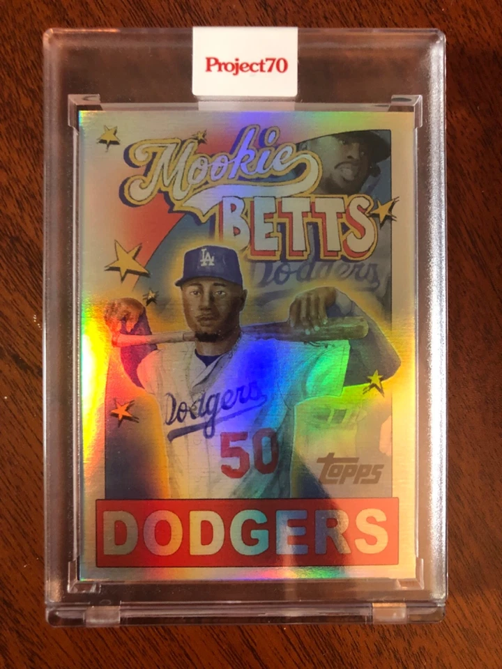 Topps Project 70 # 672 Mookie Betts by Chinatown Market - RAINBOW FOIL - #d /70 - Image 1 of 2