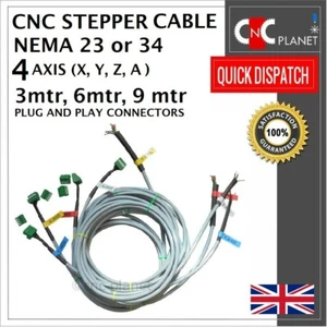 Cablaggio CNC Nema 23 34 4 core cavo motore passo-passo schermato cavo router set di 4 - Foto 1 di 9
