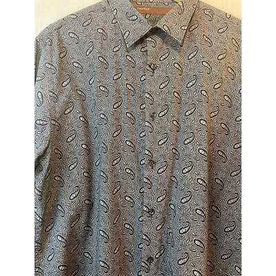 Camisa de vestir Perry Ellis abotonada cachemira para hombre grande 100 % algodón abotonada  Foto 1 de 4