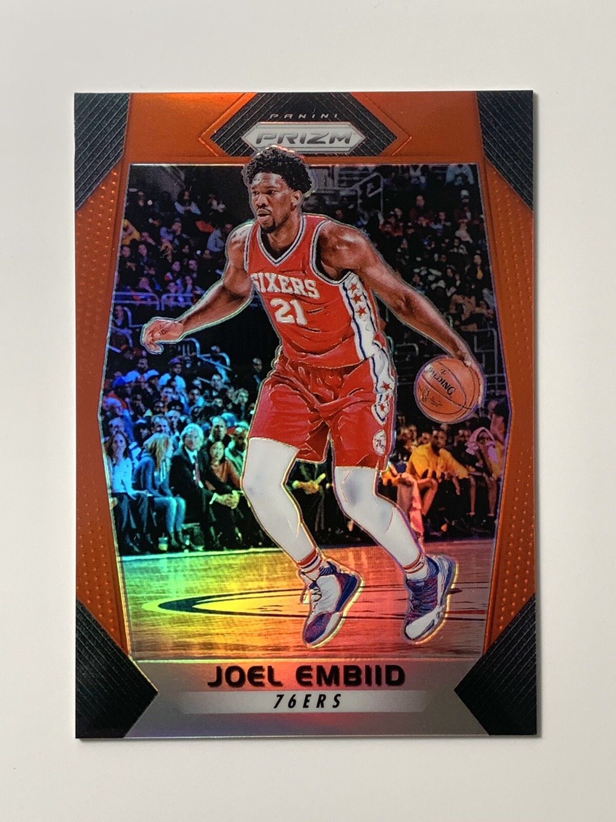 Joel Embiid /49 Orange Prizm - 2017-18 Panini Prizm
