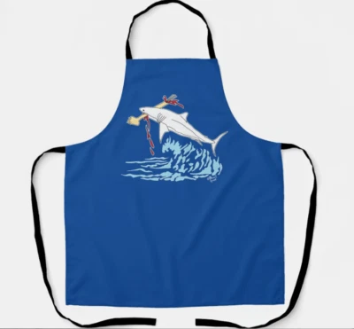 Shark Week Eating Human Leg - Apron (free shipping 5 - 10 business days) - Image 1 of 4