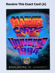 UNIVERSE LOGO CARD _ 1994 Marvel Universe PROMO _ Receive Exact Card (A) - Picture 1 of 2