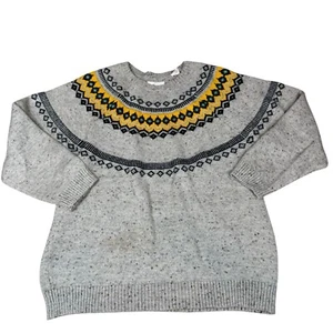 Maglione vintage resistente alle intemperie donna 2XL Fair Isle pullover multicolore - Foto 1 di 13