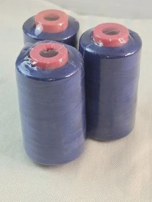 Lot of 3 Big Spools Blue #AX749 Color t27s/2 Sewing Thread /Cone 135 g - Image 1 of 4