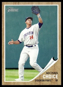 2011 Topps Heritage Minor League Michael Choice Rookie Oakland Athletics #7 - Picture 1 of 2