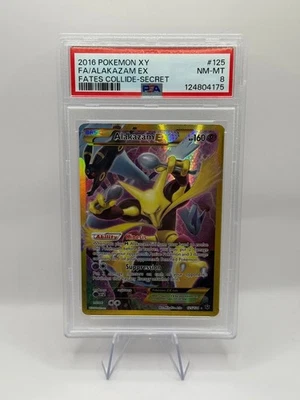 POKEMON ALAKAZAM XY FATES COLLIDE SECRET RARE 125 PSA 8 NEAR MINT INVEST REGRADE - Image 1 of 2