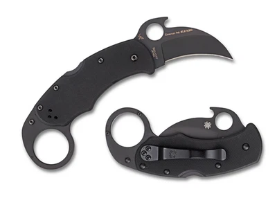 Spyderco Knives Karahawk Lockback Black G-10 VG-10 Steel C170GBBKP Pocket Knife - Image 1 of 4