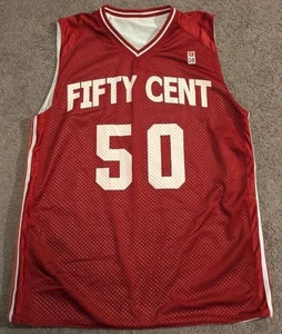 VINTAGE 50 CENT Reversible Court BASKETBALL JERSEY Men's Large + 2 Hip Hop Rap - Picture 1 of 8