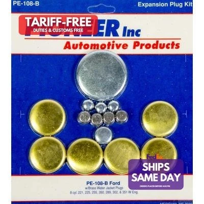 Pioneer PE-108-B, Kit 302 Fits Ford Freeze Plug Kit - Brass Performance Parts - Image 1 of 4