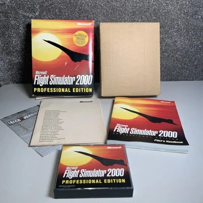 Microsoft Flight Simulator 2000 PROFESSIONAL EDITION - Complete Big Box Vintage - Image 1 of 4