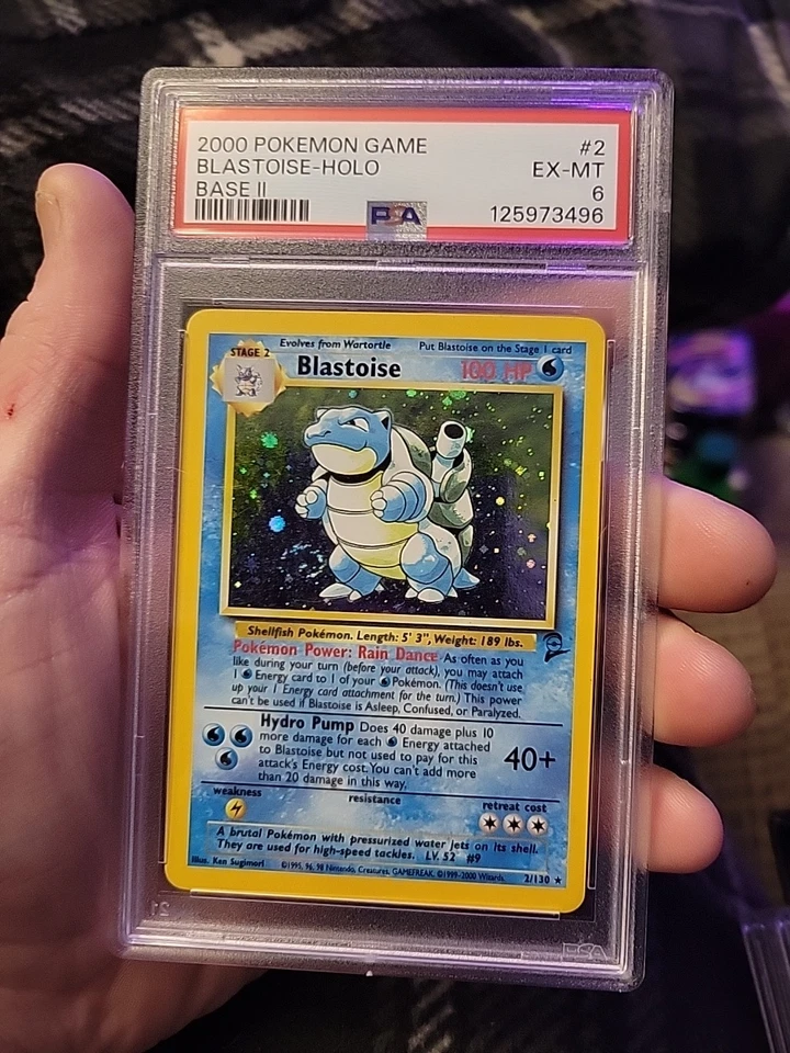 Blastoise-Holo #2 PSA 6 Excellent/Mint 1999 Pokemon Vintage Base Set with swirl - Image 1 of 2