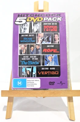 Hitchcock Horror Movies x5 DVD Pack Reg 4 Psycho Rope Birds Vertigo Rear Window - Image 1 of 4
