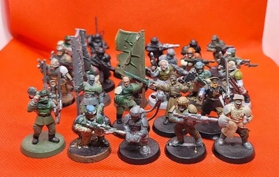 Warhammer 40k Astra Militarum Cadian Shock Troops Job Lot X27 Games Workshop - Image 1 of 4