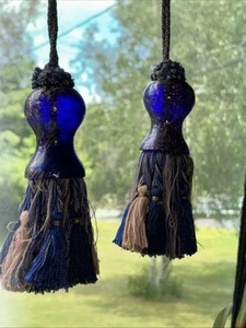 Portachiavi singolo in vetro di Murano tenda cravatta retro arredo decorativo nappa - Foto 1 di 7