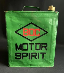 LATA PUBLICITARIA DE GARAJE LATA DE GASOLINA DE 2 GALONES LATA BOC MOTOR SPIRIT ACEITE BIRMANIA - Imagen 1 de 8