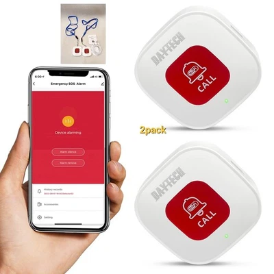 2 SOS Call Button Wireless Panic Personal Alarm DAYTECH SmartLife APP WiFi Alert - Image 1 of 4