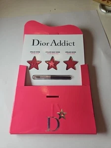 Dior Addict Stellar Lipstick 3 shades & Lip Brush Tester, Shine Halo Gloss, NIB - Picture 1 of 4