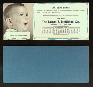 Foto de bebé Secador publicitario de noviembre de 1954 de agentes de seguros de Lomas & Nettleton - Imagen 1 de 1