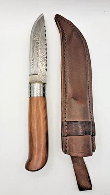 Vintage Handmade Damascus Blade Puukko Knife   E59 - Image 1 of 4