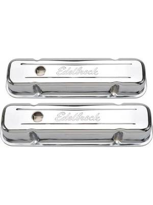 Edelbrock Valve Covers Signature Series Tall Perimeter Bolt Mount Steel C (4457) - Image 1 of 4