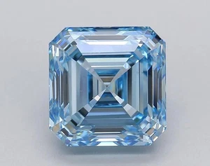 AAA 3 kt + natürlicher Santa Maria blauer FL Aquamarin Asscher lose Edelstein - Bild 1 von 4