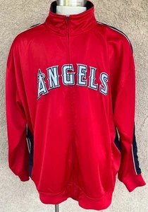 Los Angeles Anaheim Angels Majestic Red Full Zip Baseball Jacket Men's 4X - Picture 1 of 6