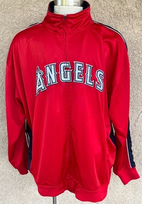 Los Angeles Anaheim Angels Majestic Red Full Zip Baseball Jacket Men's 4X - Image 1 of 4