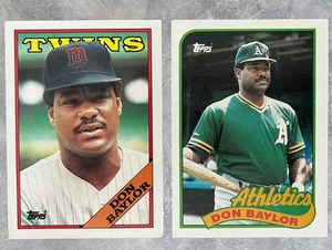 Don Baylor Lot (2) 1988 Topps #545 Twins + 1989 Topps #673 Athletics - Bild 1 von 2