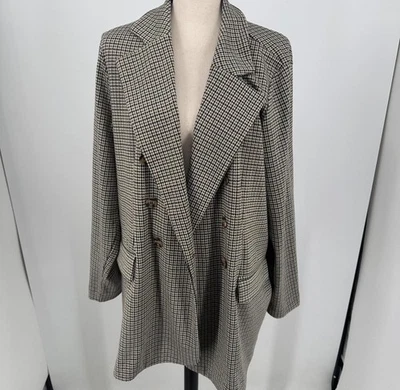 NEW Maurices Houndstooth Blazer WOMENS Double Breasted Button Close SIZE 1X - Image 1 of 4