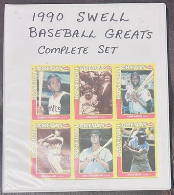 1990 SWELL BASEBALL GREATS COMPLETE SET 1-150 BASEBALL CARDS HANK AARON - Image 1 of 4