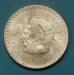 1948 Mexico 5 Peso - Silver - UNC - Picture 1 of 2